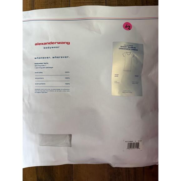 Alexander Wang Ribbed Crewneck Dress Womens Small Black Bodycon Mini Knit - Picture 5 of 7